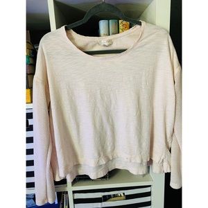 Millennial Pink Mesh-Sleeve Kenar Top